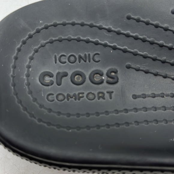 Crocs Black Slide Sandals Size 10 W/8 M. CR2804D - Picture 8 of 8